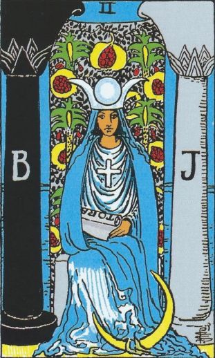 grande-pretresse-tarot-rider-waite-smith La carte de la Grande Prêtresse dans le Tarot Rider-Waite-Smith