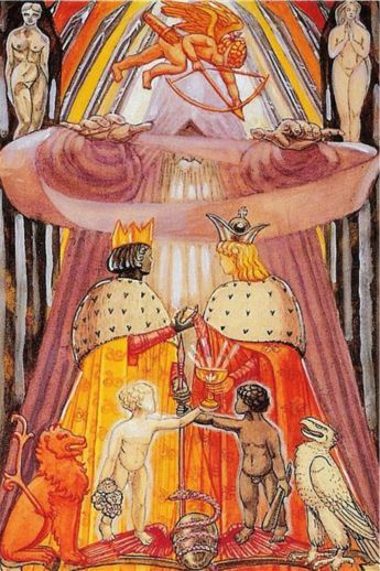 amoureux-tarot-thoth La carte des amoureux dans le Tarot de Thoth