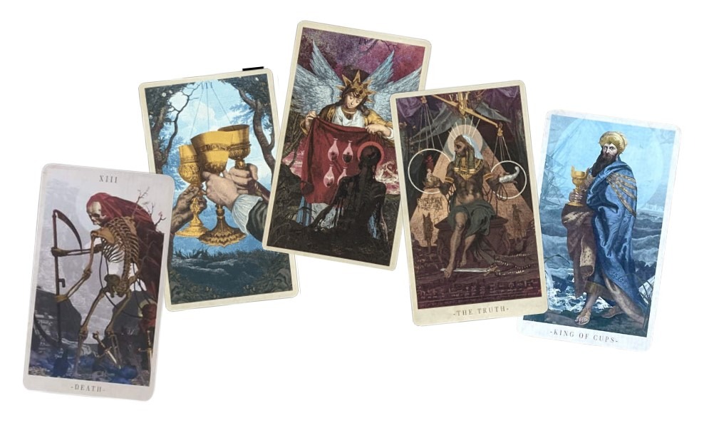 Exemples de cartes du Tarot de Terra Volatile