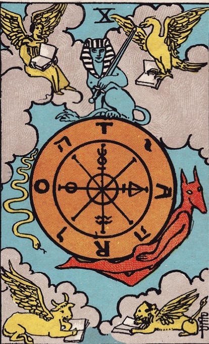 roue-fortune-rider-waite-smith La Roue de la Fortune dans le Tarot Rider-Waite-Smith