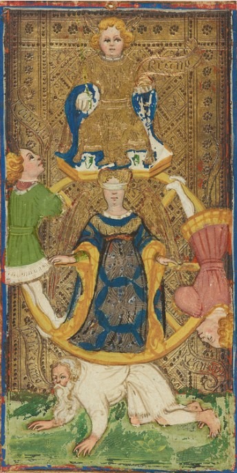 roue-fortune-visconti-sforza La Roue de la Fortune dans le Tarot Visconti-Sforza