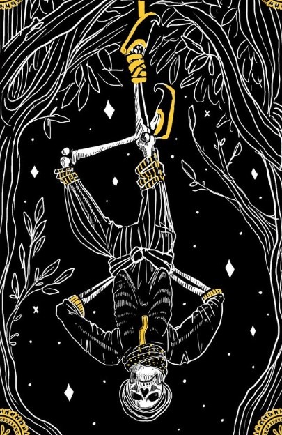 La carte du Pendu dans le Marigold Tarot