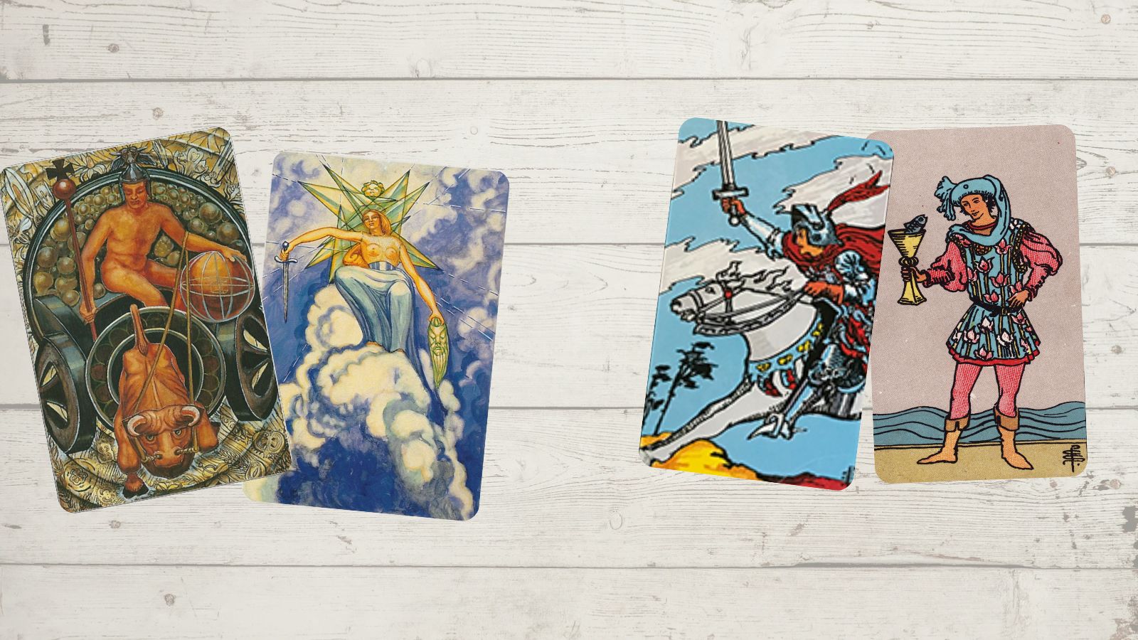 carte-cour-thoth-riderwaitesmith Les figures dans le tarot de Thoth et de Rider-Waite-Smith