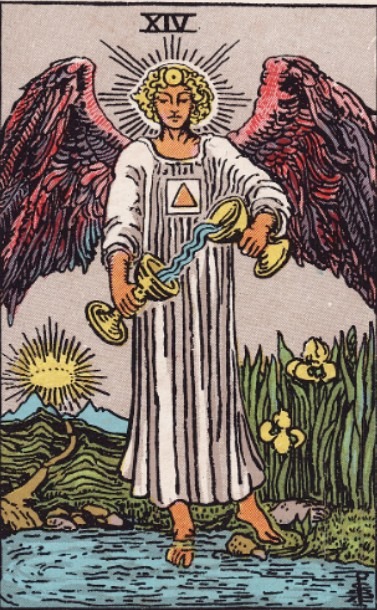 La Tempérance dans le tarot Rider waite Smith