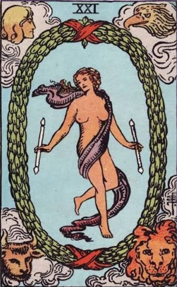 Le Monde (l'Univers) dans le Tarot Rider-Waite-Smith