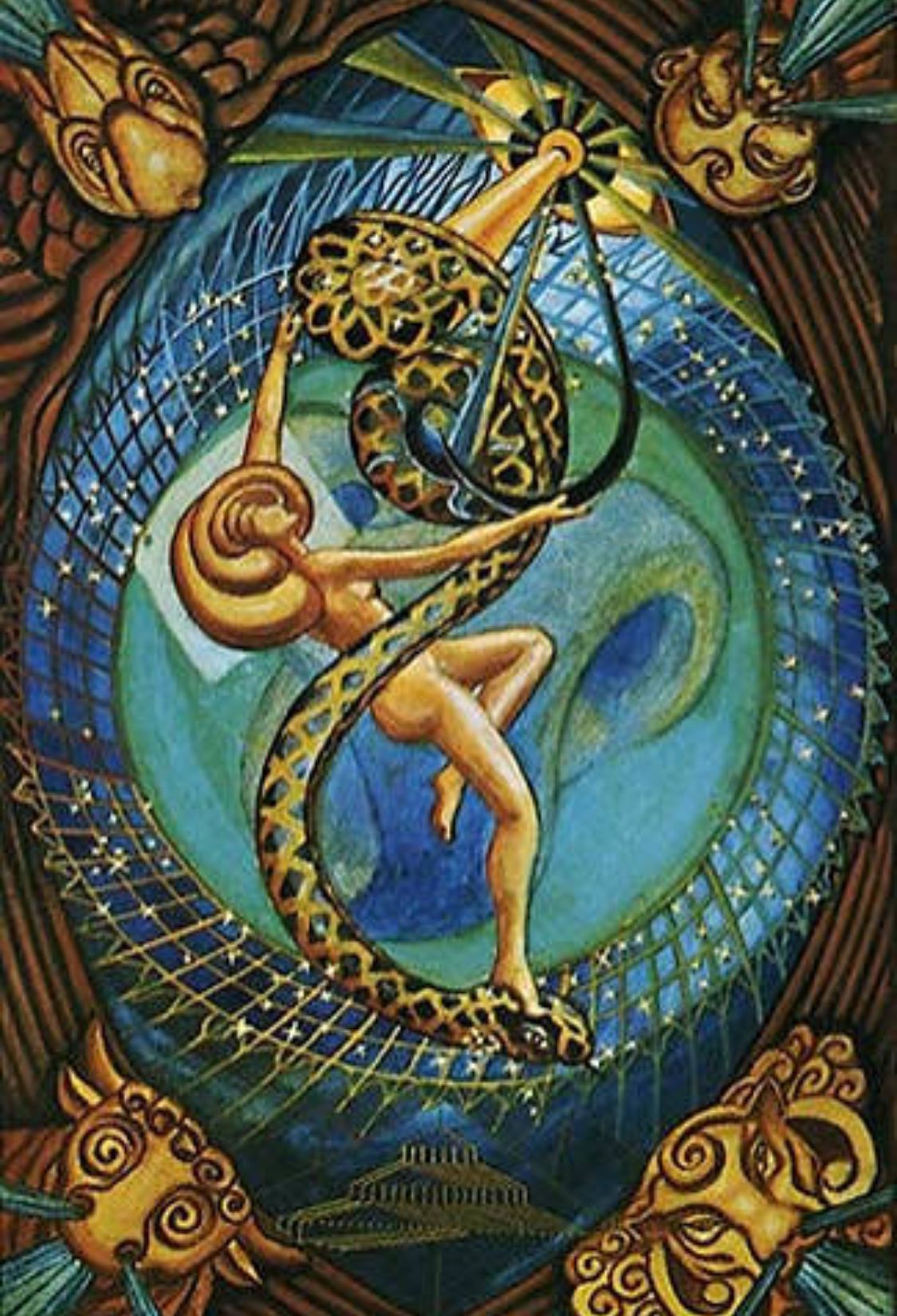 le-monde-tarot-thoth Le Monde (l'Univers) dans le Tarot de Thoth